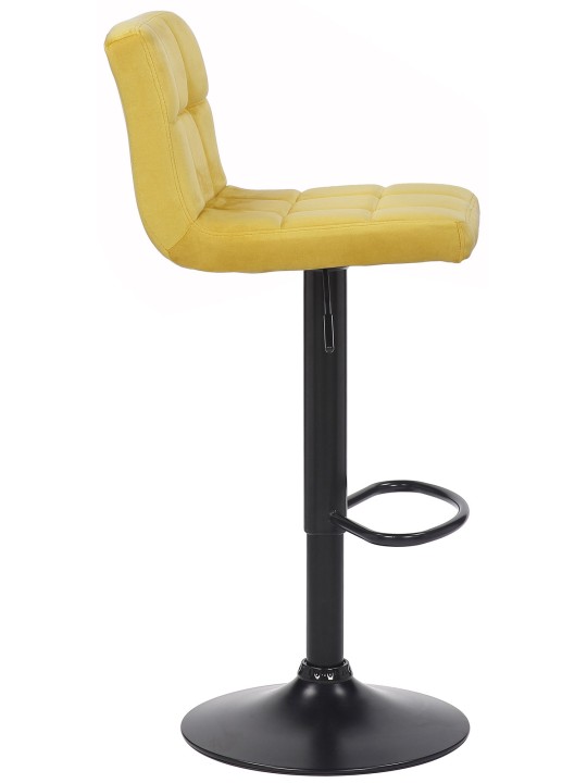 Conjunto de 4 bancos altos Feni veludo, amarelo Conjunto de 4 bancos altos Feni veludo, amarelo