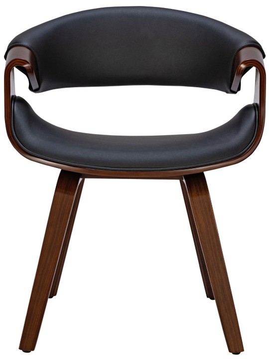 Conjunto de 2 cadeiras de jantar Foley em couro sintético, nogueira/preto