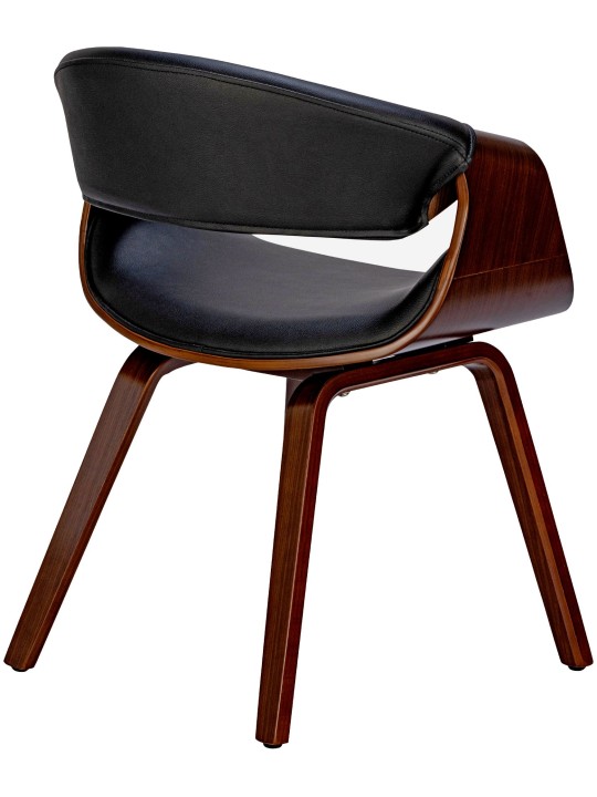 Conjunto de 2 cadeiras de jantar Foley em couro sintético, nogueira/preto