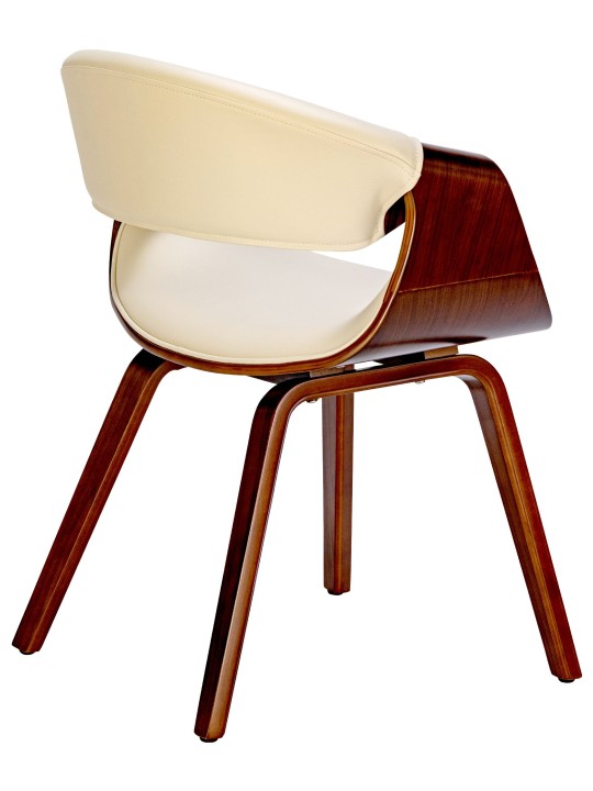 Conjunto de 2 cadeiras de jantar Foley em couro sintético, nogueira/creme