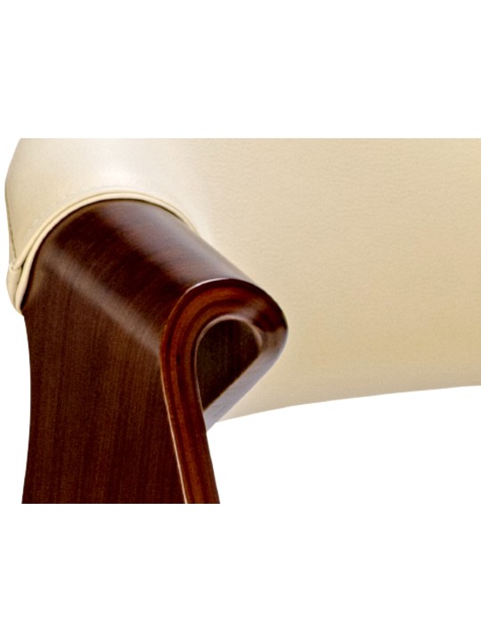 Conjunto de 2 cadeiras de jantar Foley em couro sintético, nogueira/creme