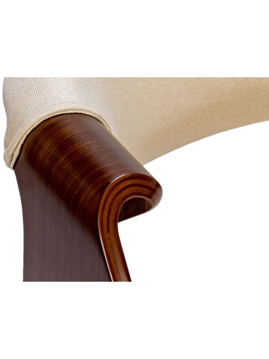 Conjunto de 2 cadeiras de jantar em tecido Foley, nogueira/creme