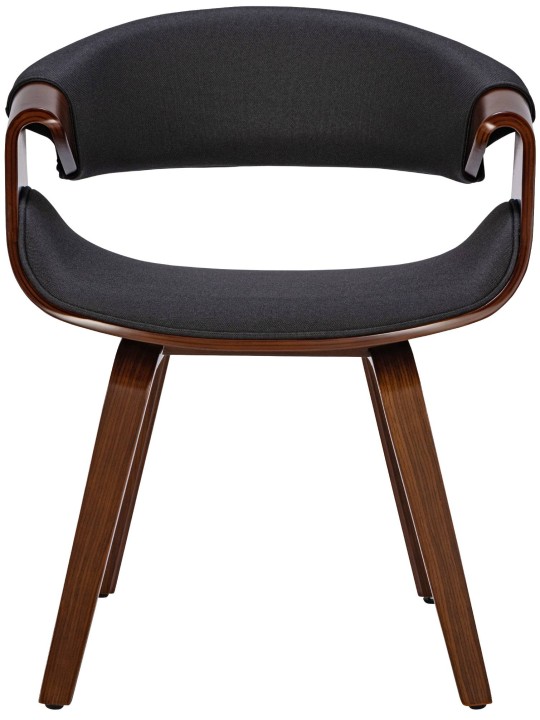 Conjunto de 2 cadeiras de jantar em tecido Foley, nogueira/preto