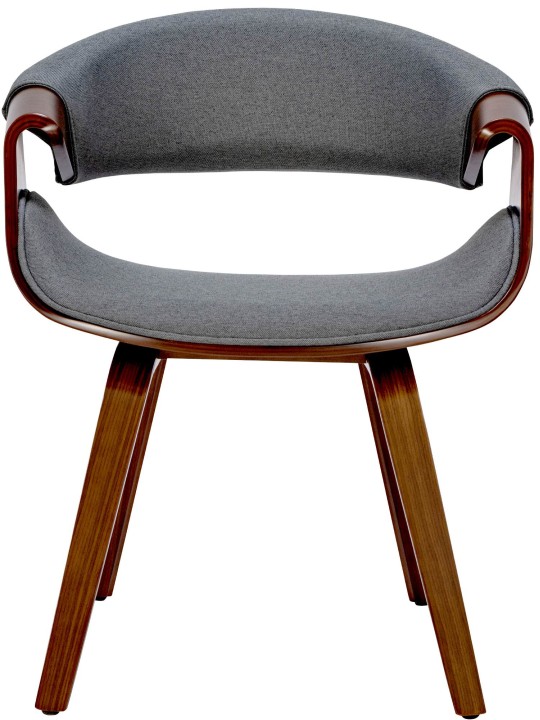 Conjunto de 2 cadeiras de jantar em tecido Foley, nogueira/cinza