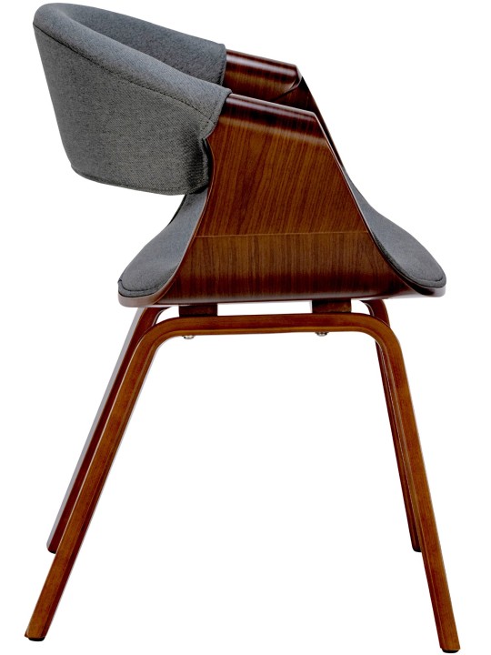 Conjunto de 2 cadeiras de jantar em tecido Foley, nogueira/cinza