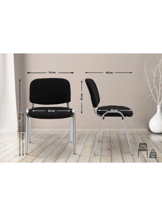 Cadeira para visitantes Ken C tecido, preto