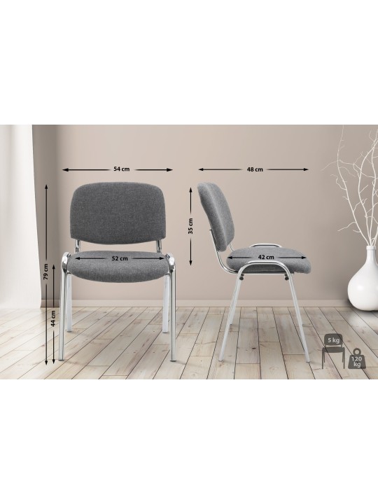 Cadeira para visitantes Ken C tecido, cinza