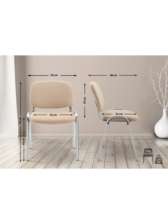 Cadeira para visitantes Ken C tecido, creme