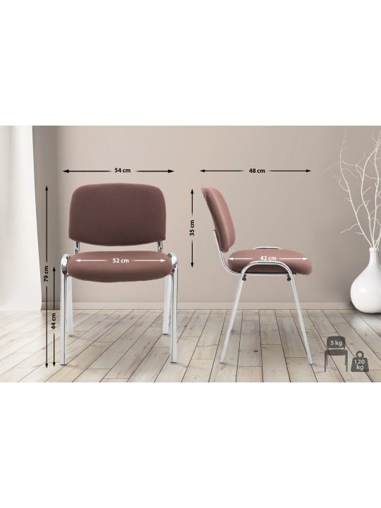 Cadeira para visitantes Ken C tecido, castanho