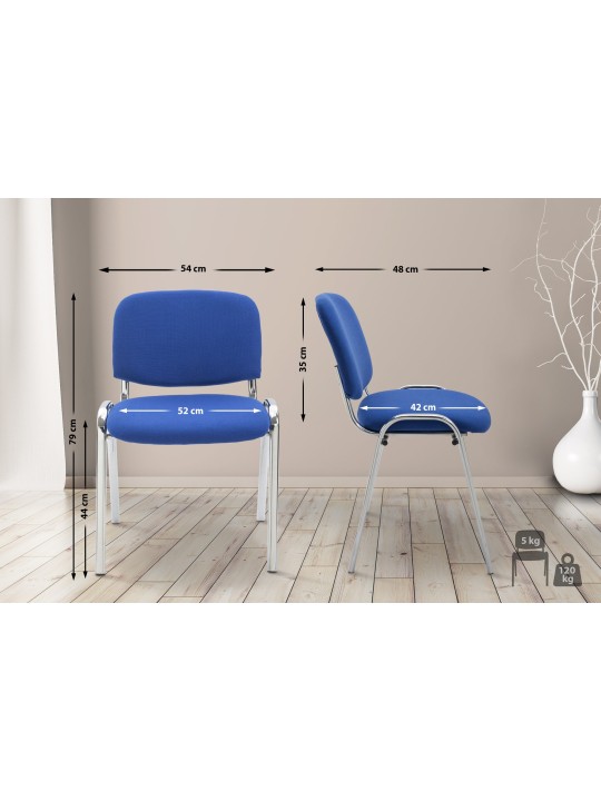 Cadeira para visitantes Ken C tecido, azul