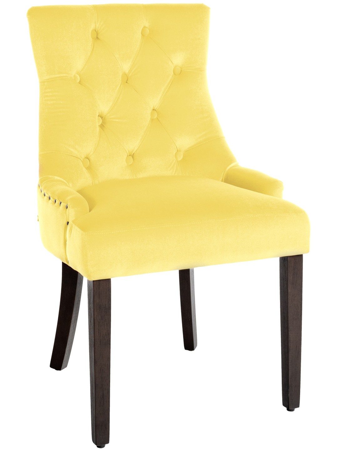 Cadeira da sala de jantar Aberdeen veludo antigo, amarelo