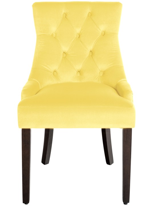Cadeira da sala de jantar Aberdeen veludo antigo, amarelo