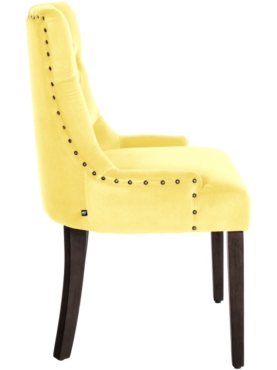 Cadeira da sala de jantar Aberdeen veludo antigo, amarelo