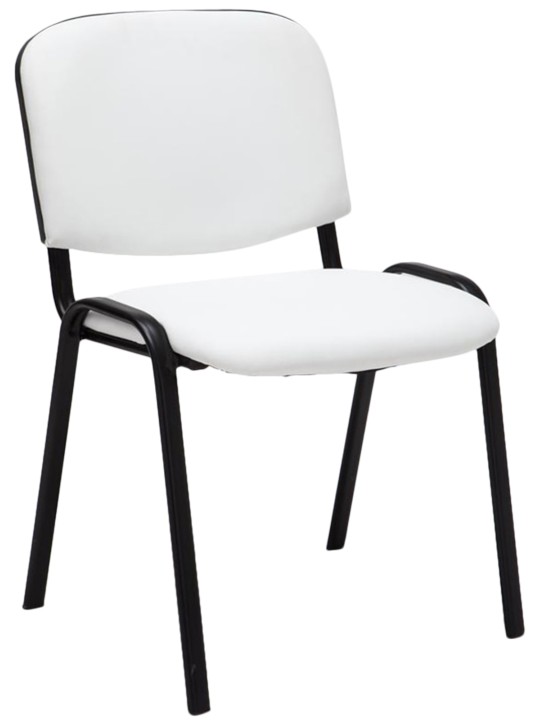 Cadeira para visitantes Ken imitação de couro, branco