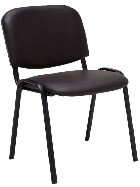 Cadeira para visitantes Ken imitação de couro, castanho