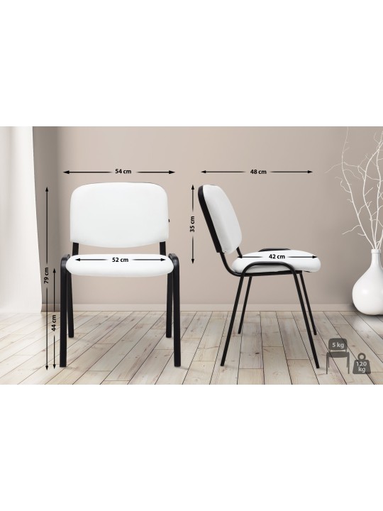 Cadeira para visitantes Ken imitação de couro, branco