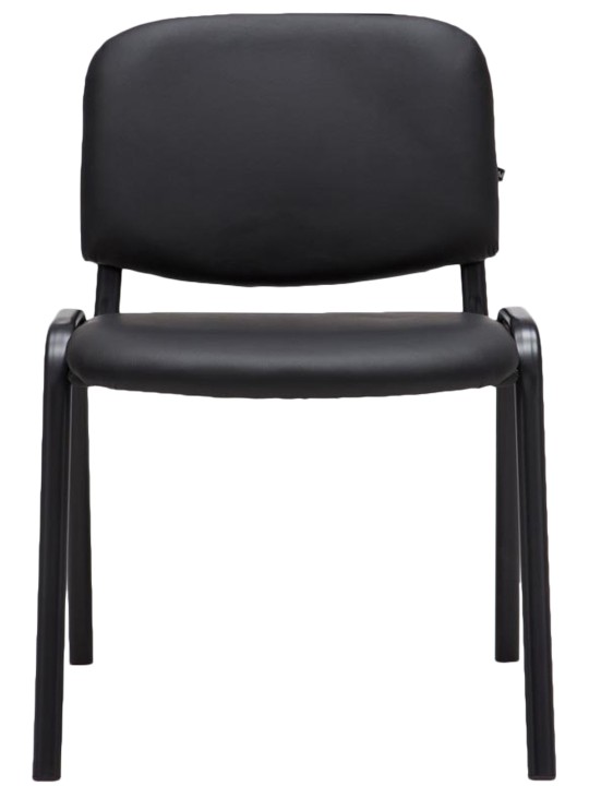 Cadeira para visitantes Ken imitação de couro, preto