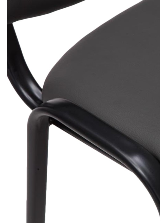 Cadeira para visitantes Ken imitação de couro, cinza