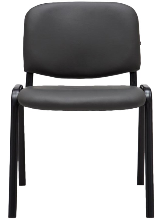 Cadeira para visitantes Ken imitação de couro, cinza