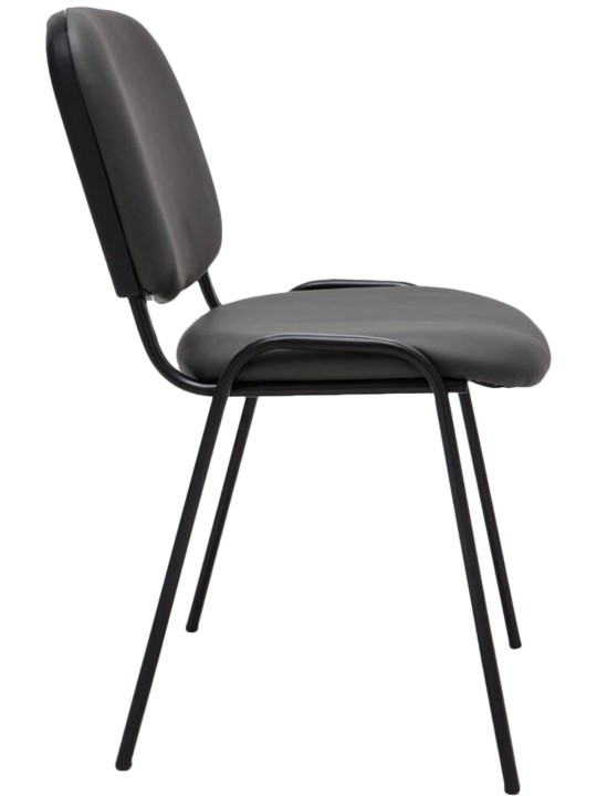 Cadeira para visitantes Ken imitação de couro, cinza