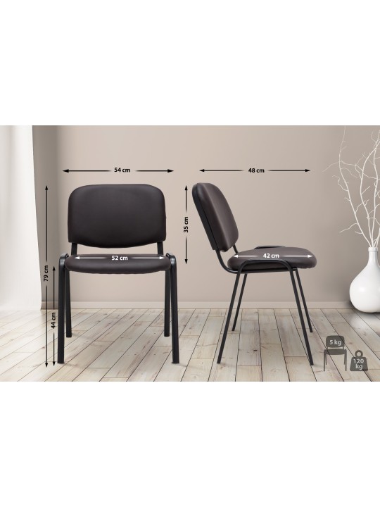 Cadeira para visitantes Ken imitação de couro, castanho