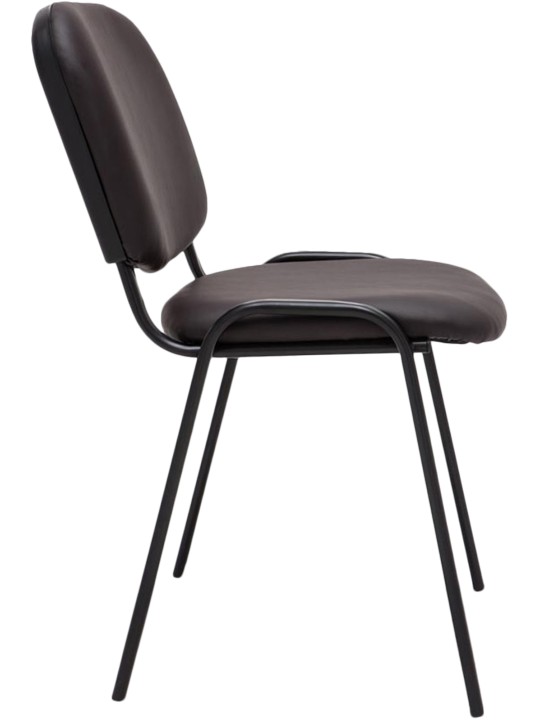 Cadeira para visitantes Ken imitação de couro, castanho