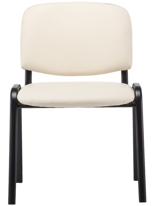 Cadeira para visitantes Ken imitação de couro, creme