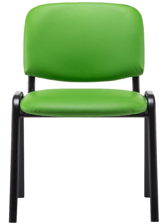 Cadeira para visitantes Ken imitação de couro, verde