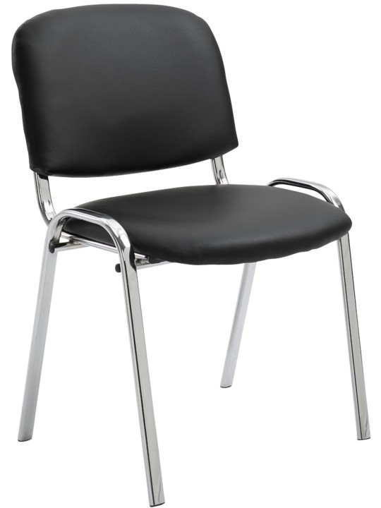 Cadeira para visitantes Ken C couro sintético, preto