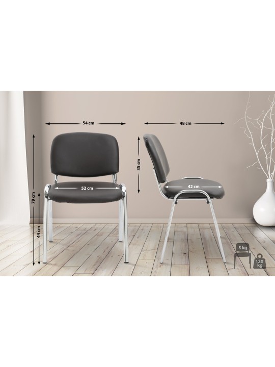 Cadeira para visitantes Ken C couro sintético, castanho