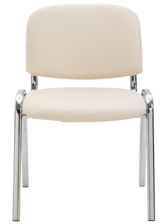 Cadeira para visitantes Ken C couro sintético, creme