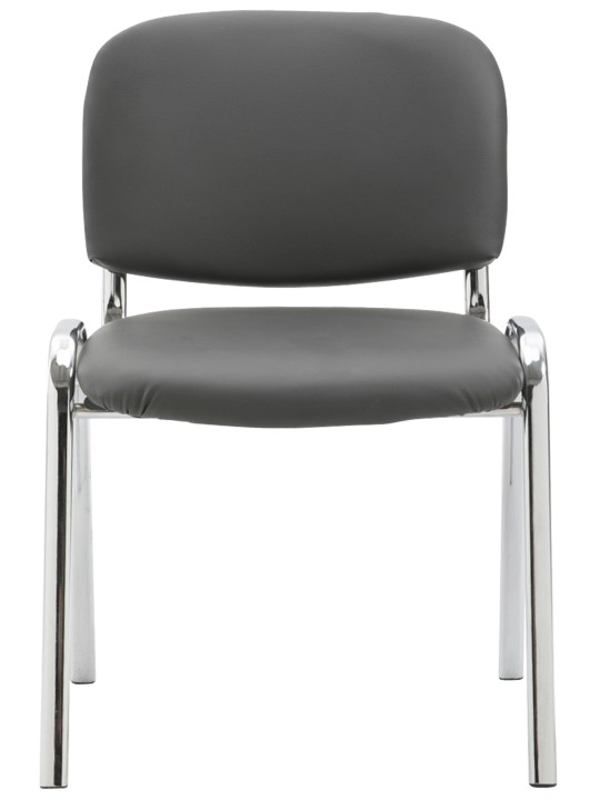 Cadeira para visitantes Ken C couro sintético, cinza