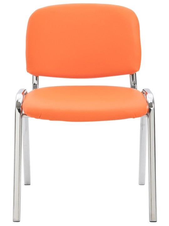 Cadeira para visitantes Ken C couro sintético, laranja
