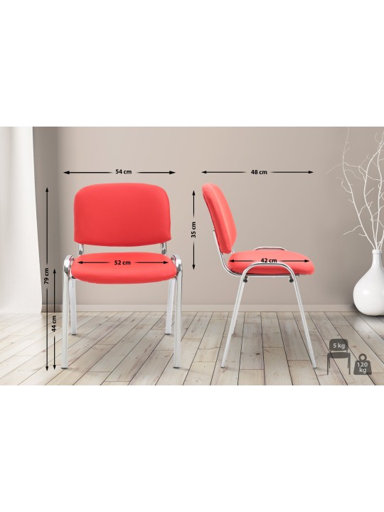 Cadeira para visitantes Ken C couro sintético, vermelho