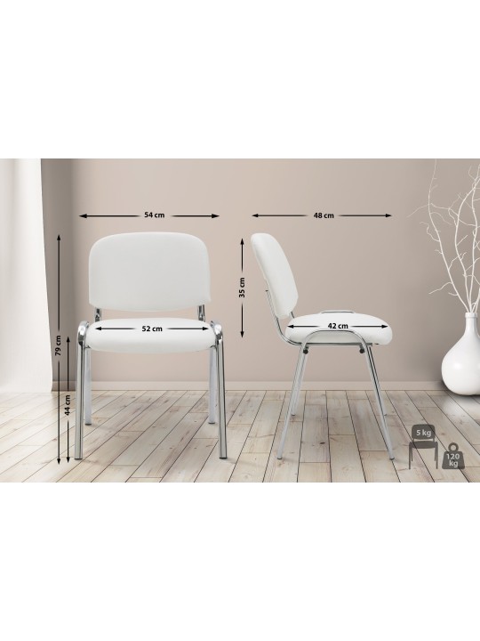 Cadeira para visitantes Ken C couro sintético, branco