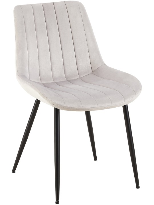 Cadeira de veludo Rahden, cinza claro