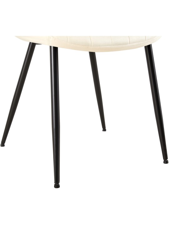 Cadeira de veludo Rahden, creme