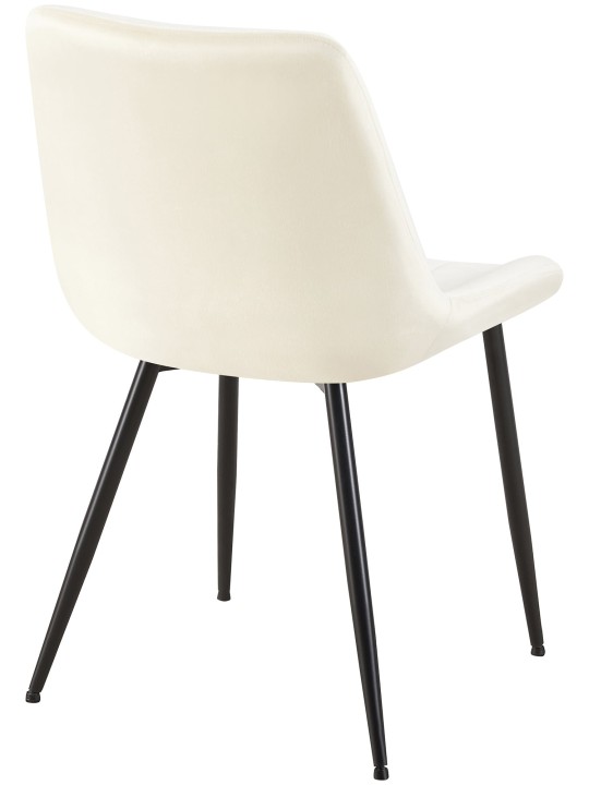 Cadeira de veludo Rahden, creme