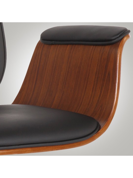 Cadeira de escritório de couro sintético Kemberg, nogueira/preto