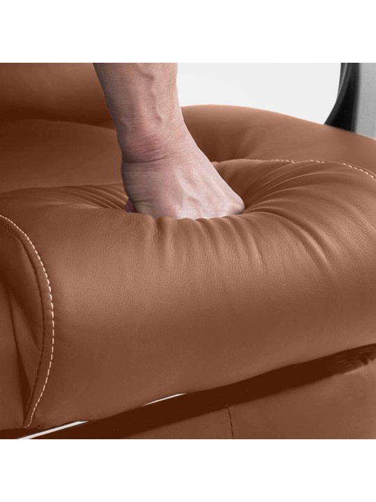 Cadeira de escritório Pacific com função de massagem V2 couro artificial, castanho claro