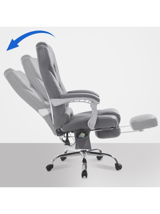 Cadeira de escritório Pacific com função de massagem V2, cinza