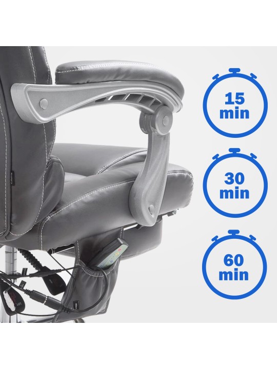 Cadeira de escritório Pacific com função de massagem V2, cinza