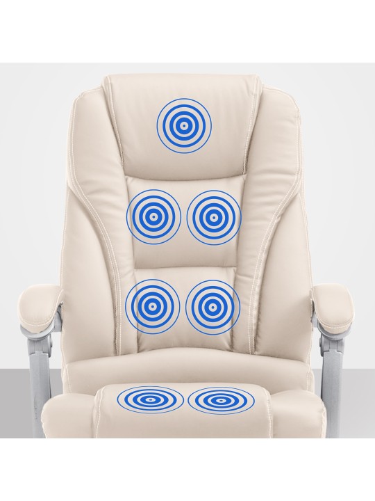 Cadeira de escritório Pacific com função de massagem V2, creme