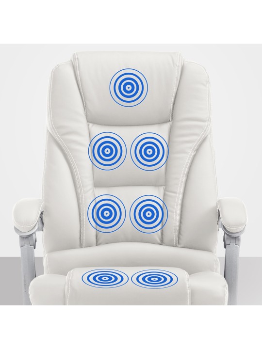 Cadeira de escritório Pacific com função de massagem V2, branco