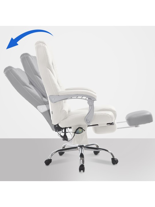 Cadeira de escritório Pacific com função de massagem V2, branco