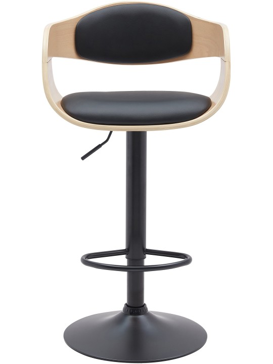 Conjunto de 2 bancos altos Kingston B em pele sintética, natural/preto