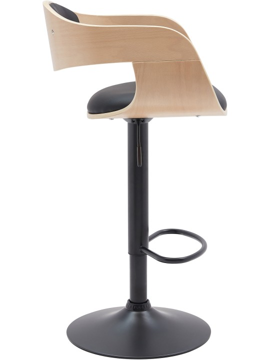 Conjunto de 2 bancos altos Kingston B em pele sintética, natural/preto