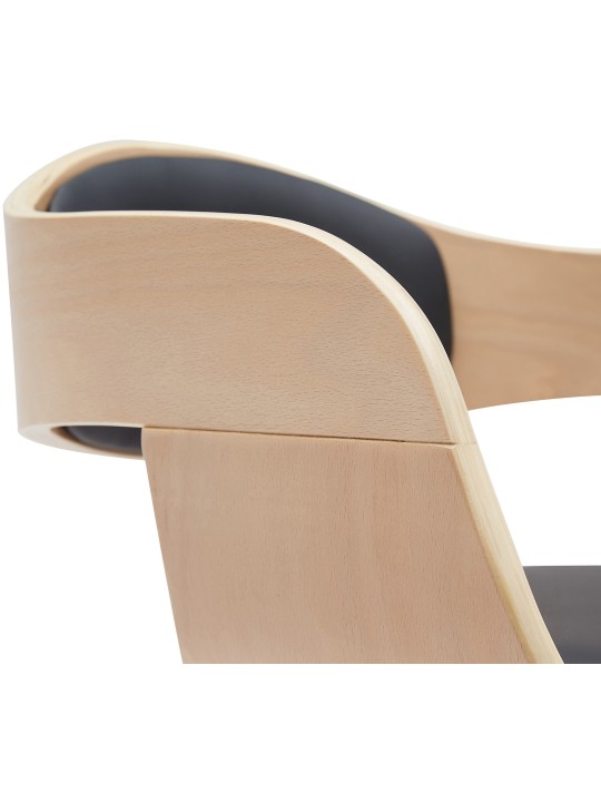 Conjunto de 2 bancos altos Kingston B em pele sintética, natural/preto