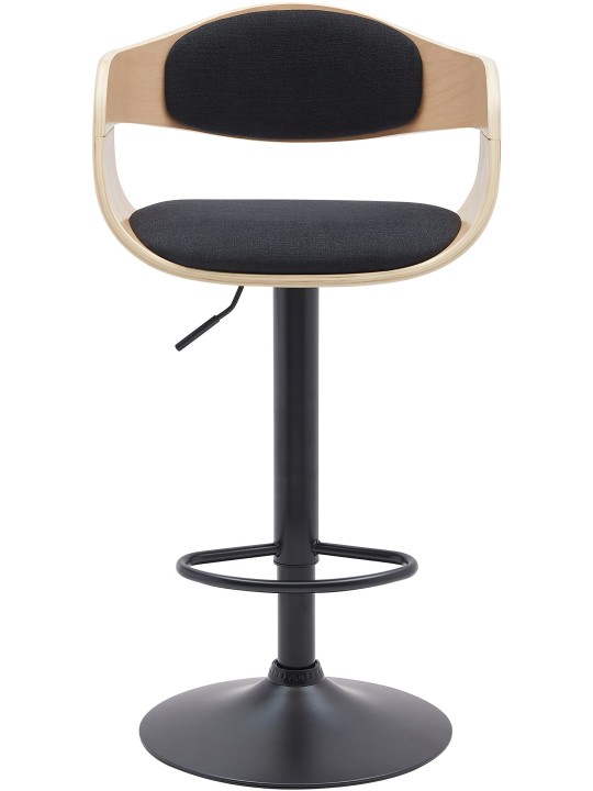 Conjunto de 2 bancos altos em tecido Kingston B, natural/preto