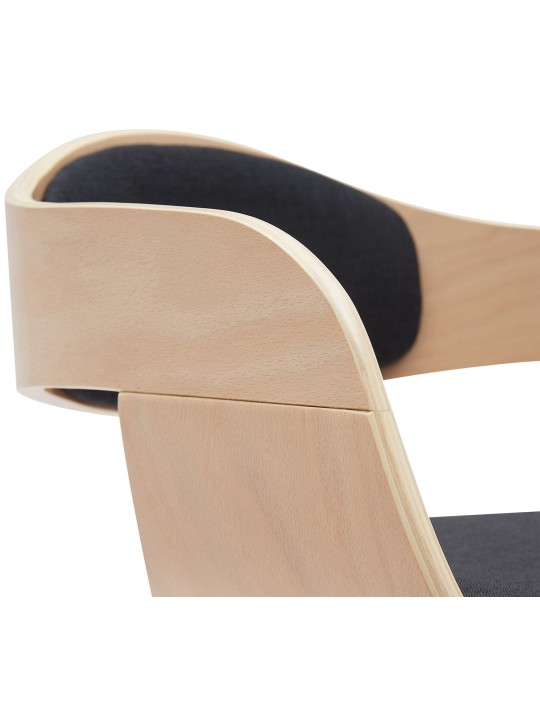 Conjunto de 2 bancos altos em tecido Kingston B, natural/preto